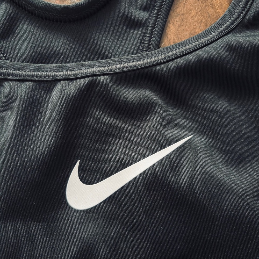 Nike Sports Bra Black White Logo Size M - Picture 2 of 5